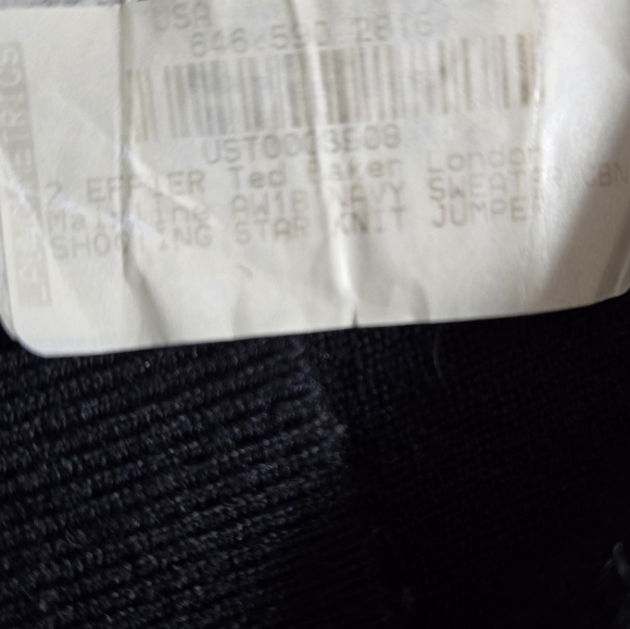 TED BAKER Throwback 70s Navy Wool Cashmere Metallic Shooting Star Sweater. 4-6 - Picture 10 of 14